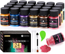 Mica Powder，24 Colors - 10G/Bottle of Natural Pigment Powder for Epoxy Resin picture