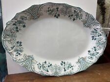 antique floral English England gridley porcelain meat serving Plate platter 17” picture
