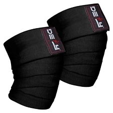 DEFY Weight Lifting Knee Wraps Fitness Training Straps Power Lifter Gym BLACK picture