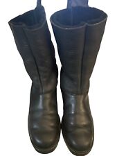 Santana Canada Woman’s Black Leather Boots Size 7 Mid Calf Fleece Lined #70M050 picture