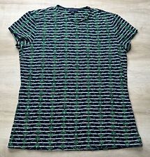 NWOT Brooks Brothers Womens T Shirt Multicolor M Striped Knit Eyelet Jersey picture