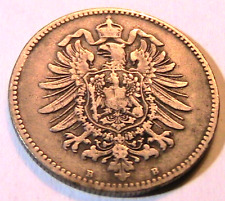 1874-B Germany 1 Mark VF Original Grey German Empire Deutsche Silver Coin km-7 picture