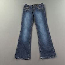 Vintage Judy Blue Jeans Women 11 Bootcut Blue Denim Faded Mid Rise Beaded USA picture