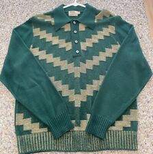 Vintage Montgomery Ward Green Button Sweater Size XL  picture
