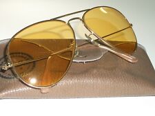 1970's 58[]14 VINTAGE B&L RAY-BAN ALL-WEATHER AMBERMATIC GEP AVIATOR SUNGLASSES picture