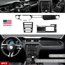 8Pcs Kits Set Carbon Fiber Interior Trim Cover Black for Ford Mustang 2009-2014 picture