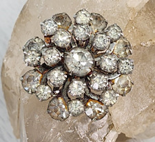 Stunning Vintage Brooch Pin Clear Rhinestone Silver Tone Layers Prong Set FLAWED picture