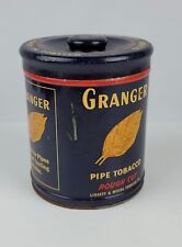 Vintage Granger Rough Cut Pipe Tobacco Tin Can Pointer Dog w/ lid pretty nice picture