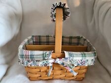 PRICD REDUCED-Longaberger 1996 Spring Basket with Prot ~ Liner ~ Handle Grip EUC picture