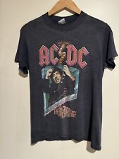 Vintage 80s AC/DC The Razors Edge  World Tour Thrashed Paper Thin T Shirt picture
