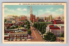 Columbus OH-Ohio, Broad Street Looking West, c1937 Antique Vintage Postcard picture