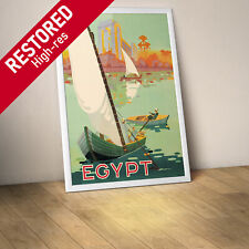 Egypt, The Nile River, c. 1930s — retro vintage travel poster, retro travel art picture