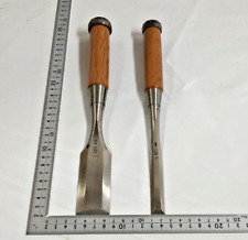 Sukemaru Oire Nomi Japanese Bench Chisels Mulch Hollows Ura 15mm 35mm Set of 2 picture