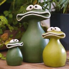 Big Mouth Frog Garden Decoration Resin Family of Three Waterproof Outdoor Statue picture