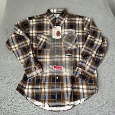 Vintage Montgomery Ward Shirt Adult Large Brown Flannel Mens 70s 80s Soft picture