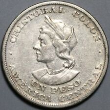 1893 El Salvador Peso XF Columbus Silver Coin (24060803R) picture