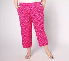 Susan Graver Regular LK Fusion Pull-On Pants Pink L New picture