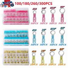 100-300 x #10 5/16 1/4 3/8 Stud Eyelet Heat Shrink Ring Terminal Crimp Connector picture
