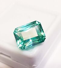 Flawless 9.65 Ct Natural Green Sapphire GIE Certified Emerald Cut Loose Gemstone picture