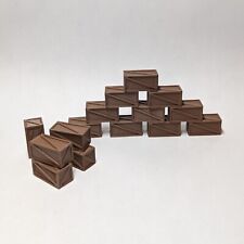 30 Pack - HO Scale - Medium Wood Brown Crates / Boxes - Set / Lot Walthers Herpa picture