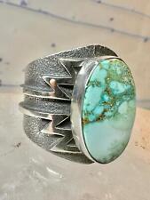Turquoise ring  Kevin Yazzie Tufa Cast band size 11 sterling silver women men picture