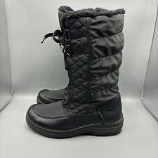 Totes Can Boots Women’s Size 8 M Black Faux Fur Lace Up & Side Zip Mid Calf picture