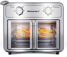 Elite Gourmet EAF1222SS Air Fryer Oven Double French Doors, Bake, Grill sf picture