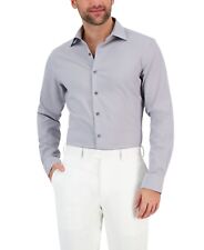 Alfani Mens Slim Fit Grey Button Down Shirt 16 - 16.5 / 34 - 35 picture