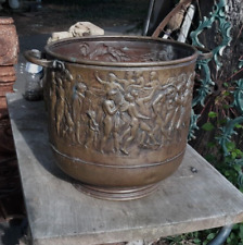 Large Antique Brass Or Copper Classical Design Planter Allegorical picture