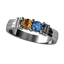 NANA Couples 2 Stone Shared Prong Ring Simulated Stones Sterling or 10k Gold picture