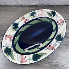 Vintage Gail Pittman Grapevine 1988 11.5x15” Oval Platter Signed Blue Green Red picture