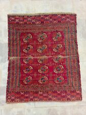 Antique Distressed Hand Knotted Collectible Tekke Turkmenistan 19th Century Rug picture