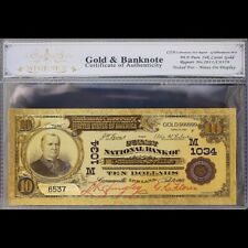 Gold 1902 $10 Ten Dollars Banknote Collectible with Bag & Certificate picture