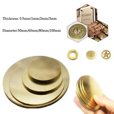 1pcs H62 Brass Discs Flat Round Sheet Wall Dia 50/60/80/100mm Thick 0.5/1/2/3mm picture