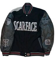 Vintage JH Designs Scarface Jacket Reversible Polyester & Leather Size 2XL picture