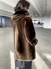 Sheared Beaver Fur Coat | A Beautiful Hood | Just Past Hip Length picture