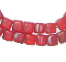 Old Red Bohemian Cube Beads 9mm Czechoslovakia Glass 26 Inch Strand picture