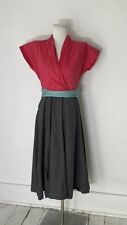 Vintage 40s/50s Ann Foster Color Block Cotton Dress  picture