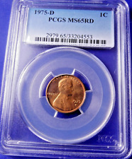 1975-D 1C RD Lincoln Memorial Cent-PCGS #2979 Grade MS65RD--228-1 picture