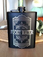 Liquor Hip Pocket Flask and Funnel Engraved Funny Saying Label Art Drinking Gift picture