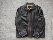 vintage EDDIE BAUER brown PATINA leather jacket XL motorcycle COWHIDE picture