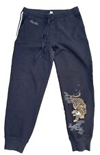 Vintage Y2K Lucky Brand Embroidered Stripe Sweatpants Tiger Asian Low Waist picture