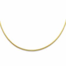 14K Yellow Gold 2mm Sparkle Omega Necklace - 17