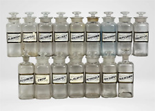 Antique Vintage Pharmacy Drug Apothecary Glass Medicine Bottles w Stoppers LUG picture