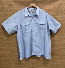 Haband Travelers Short Sleeve Button Up Shirt Mens Size 3XL Blue Front Pockets picture