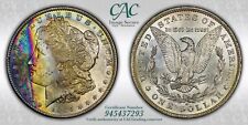 CACG MS65 CAC 1884-O Morgan Dollar Iridescent Bank Bag Color Rainbow Toned picture