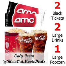 AMC Movie Theaters, 2 Black Tickets, 2 Large Drinks, 1 Large Popcorn picture