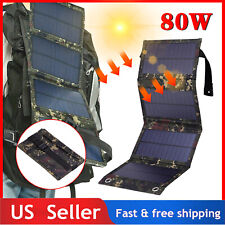 80W Foldable Solar Panel USB Port Power Bank Outdoor Camping Hiking Phone Charge picture