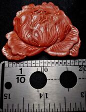 RARE Estate Antique 17th Century Red  Angel Skin Coral Carved Into Rose Flower  picture