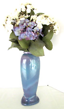 ROYAL HAEGAR BY ROYAL HICKMAN TALL BLUE PURPLE VASE W/ SILK  HYDRANGEA FLOWERS picture